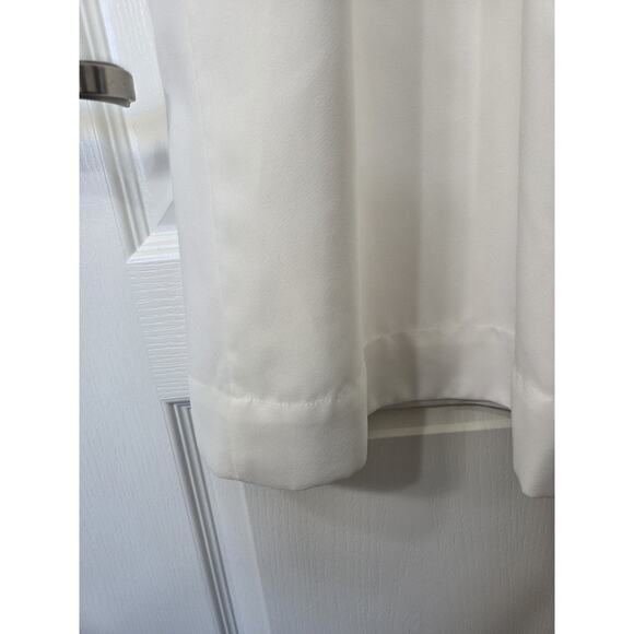 Avec Les Filles White Fitted Wide Leg V-Neck Cropped One-Piece Jumpsuit, Size 2 - Picture 15 of 16